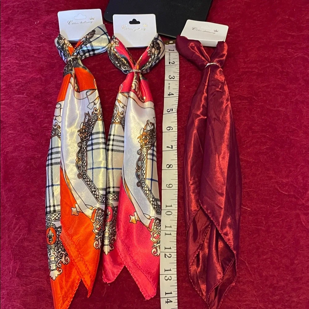 HANDBAG SCARF BAG TRIO HANDLE WRAPS BANDEAU HAIR TIES NECK WRAPS SILKY FEEL